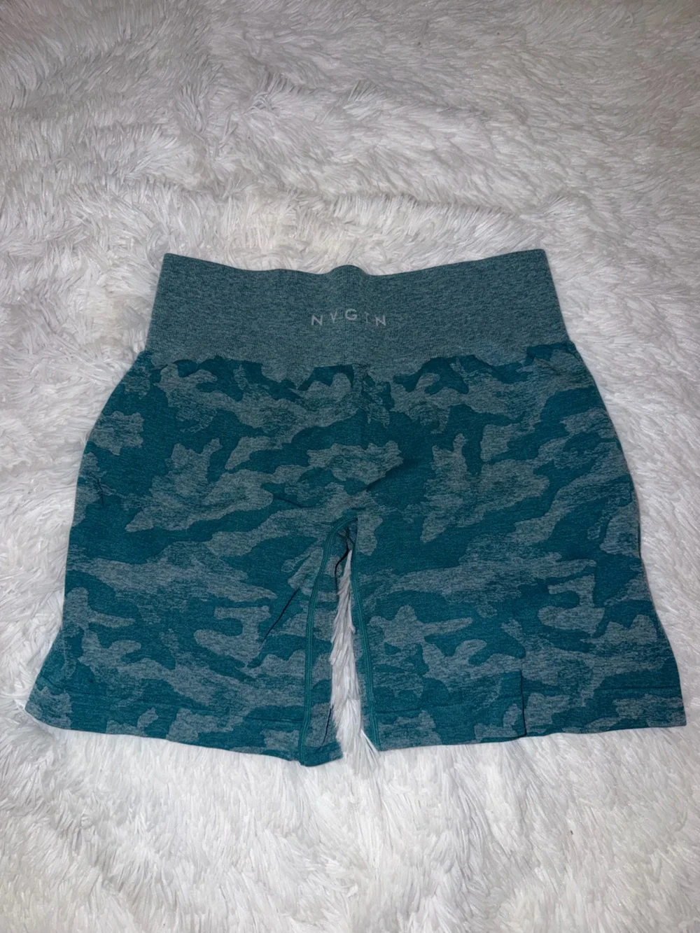 NVGTN Women's Teal Camouflage Seamless Biker Shorts size XL